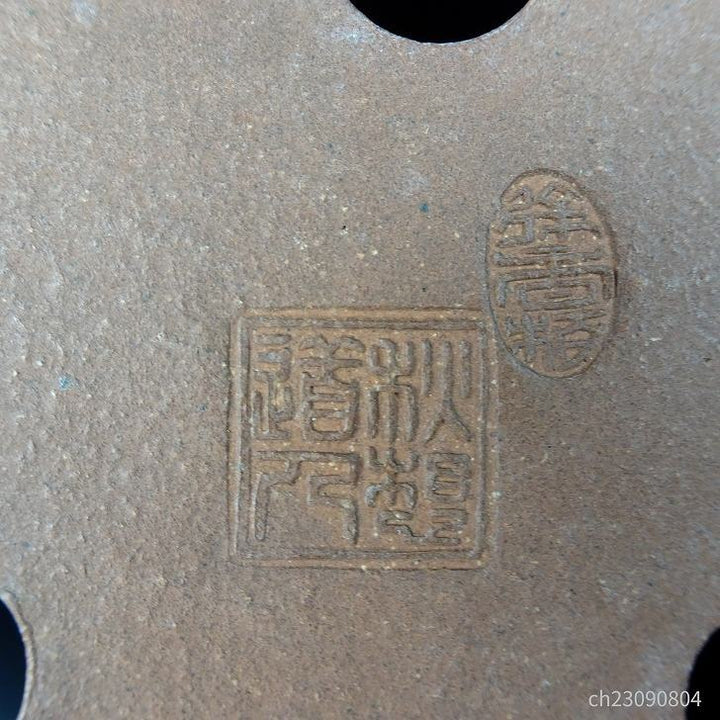 中古盆栽鉢 秋想道？ w落款あり 小型 長辺 約16.2cm 六角鉢 外縁 隅入 泥鉢 中国鉢 中古鉢 - 森流 GreenFlow - 動植物造景專門店