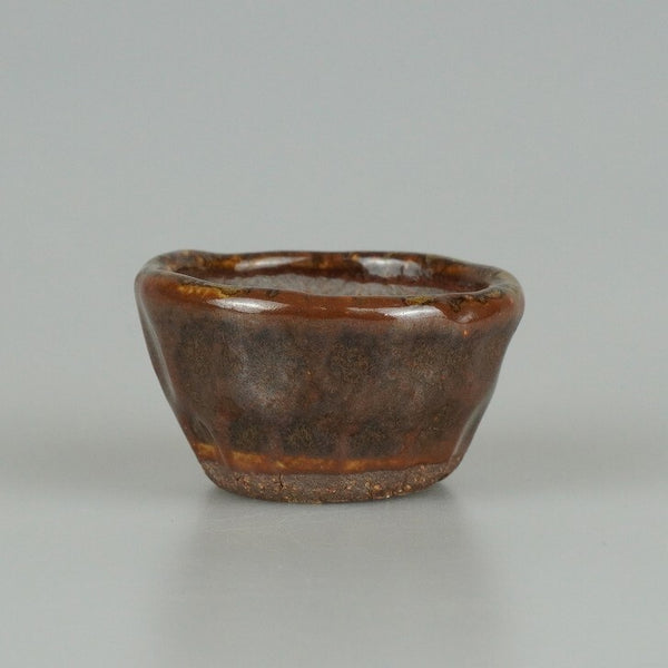 盆栽鉢 呂山 小鉢 長辺 約5.5cm 丸鉢 釉薬  新品 o1140303041