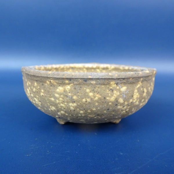 中古盆栽鉢 西山 小鉢 長辺 約7.4cm 変形 丸鉢 外縁 梨皮  中古鉢 o1144724693