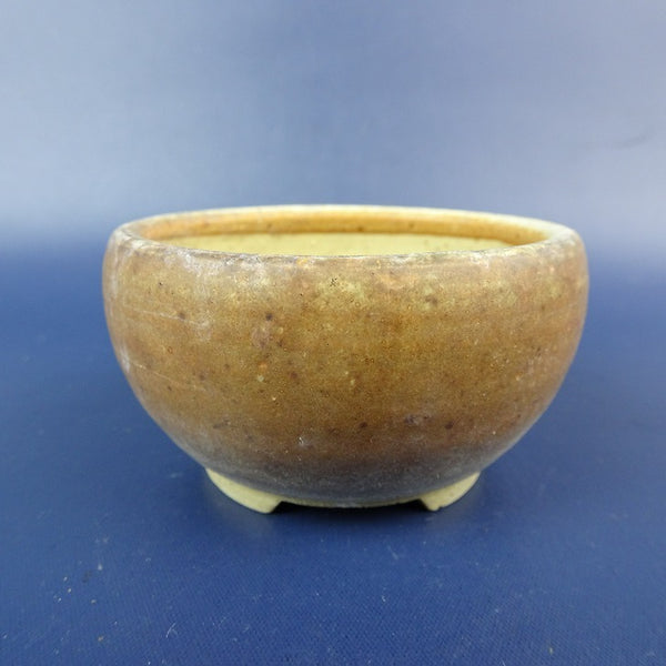 中古盆栽鉢 千利 小鉢 長辺 約6.8cm 丸鉢 釉薬  中古鉢 t1147177443