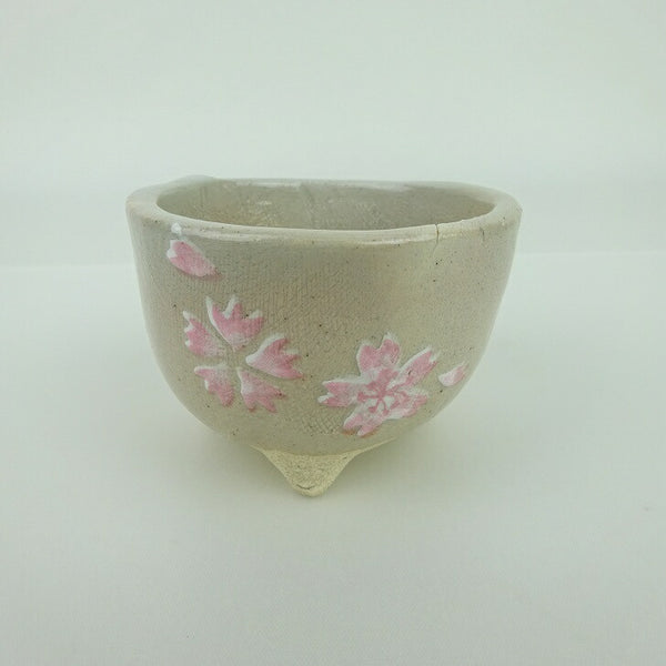 盆栽鉢 ゆうき祥石 小鉢 長辺 約 7.2cm 丸鉢 プリント 絵鉢 桜 サクラ さくら 釉薬 観賞用  新品 w1152872532