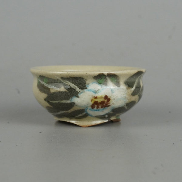 盆栽鉢 是好 矩 小鉢 長辺 6.2cm 丸鉢 色絵 花 はな 観賞用  新品 g1153645706