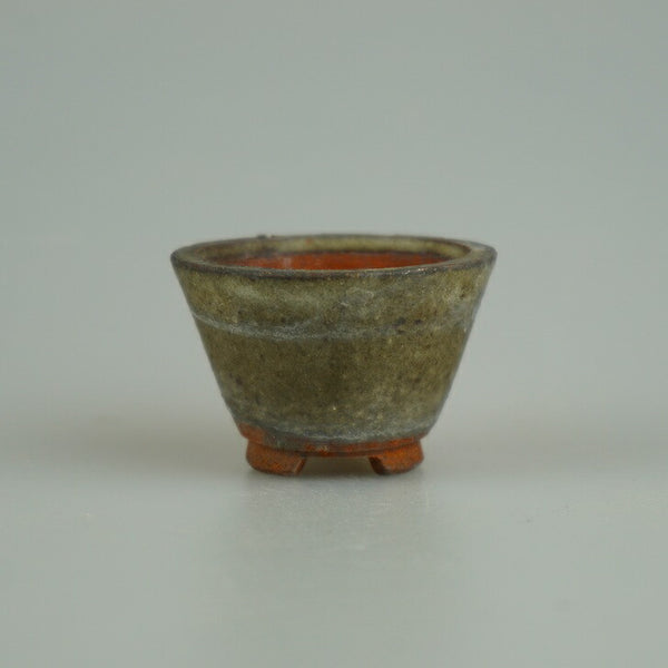 中古 盆栽鉢 光峰 豆鉢 長辺 約 4.8cm 丸鉢 釉薬 ミニ鉢 観賞用  中古鉢 d1156400354