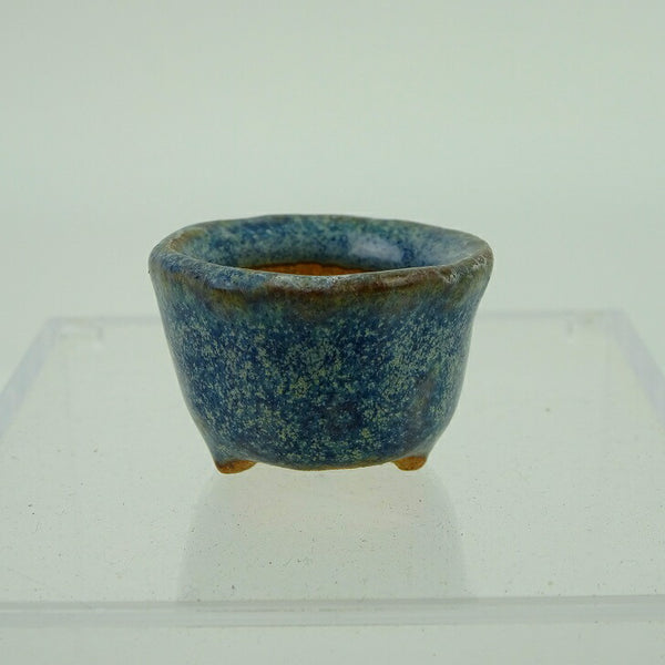 中古 盆栽鉢 落款あり 豆鉢 長辺 約 2.7cm 丸鉢 釉薬 ミニ鉢 観賞用  中古鉢 w1162520502