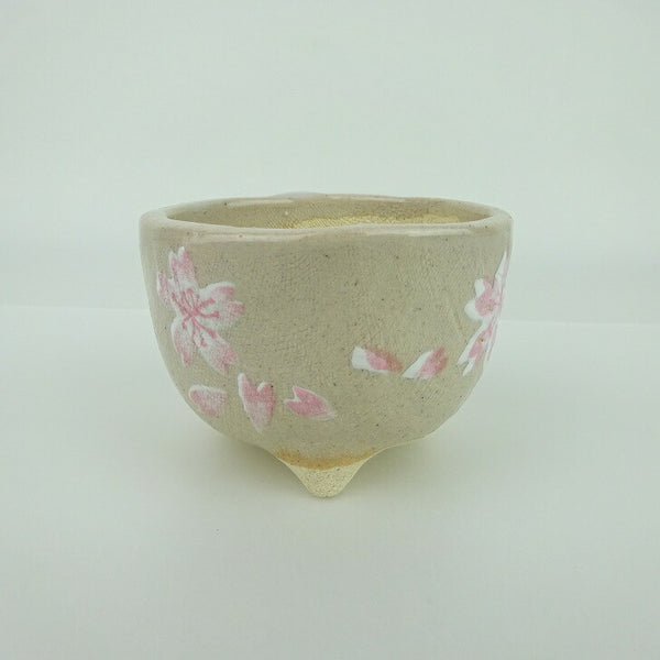 盆栽鉢 ゆうき祥石 小鉢 長辺 約 6.9cm 丸鉢 プリント 絵鉢 桜 サクラ さくら 釉薬 観賞用  新品 m1162556465