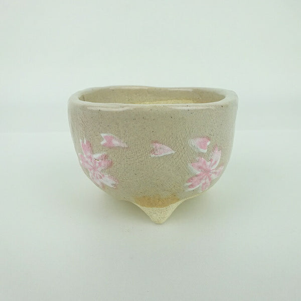 盆栽鉢 ゆうき祥石 小鉢 長辺 約 7cm 丸鉢 プリント 絵鉢 桜 サクラ さくら 釉薬 観賞用  新品 u1162579022