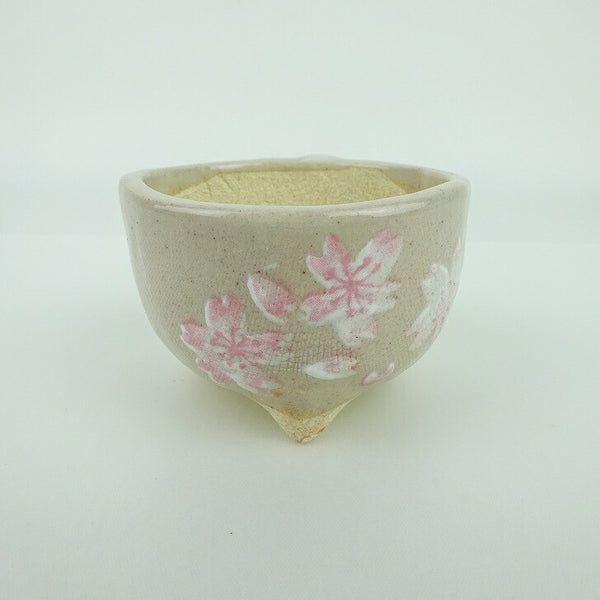 盆栽鉢 ゆうき祥石 小鉢 長辺 約 6.9cm 丸鉢 プリント 絵鉢 桜 サクラ さくら 釉薬 観賞用  新品 w1162581959