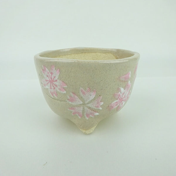 盆栽鉢 ゆうき祥石 小鉢 長辺 約 6.9cm 丸鉢 プリント 絵鉢 桜 サクラ さくら 釉薬 観賞用  新品 e1162579929