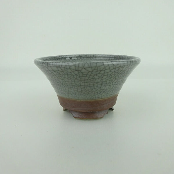 中古 盆栽鉢 昇寿 小鉢 長辺 約8.5cm 丸鉢 釉薬  中古鉢 t1163403201