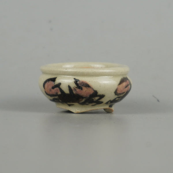 盆栽鉢 是好 矩 豆鉢 長辺 3.8cm 丸鉢 色絵 蟹 かに カニミニ鉢 観賞用  新品 f1164477571