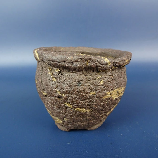 中古盆栽鉢 常滑 竜岳 小鉢 長辺 約6cm 丸鉢 外縁 泥鉢  中古鉢 u1165851522