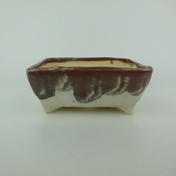 Potted plant bowl, Yoshiki Shoishi, small, long bowl, about 11.5cm, rectangular bowl, glazed bowl, for viewing, new product g1166181820