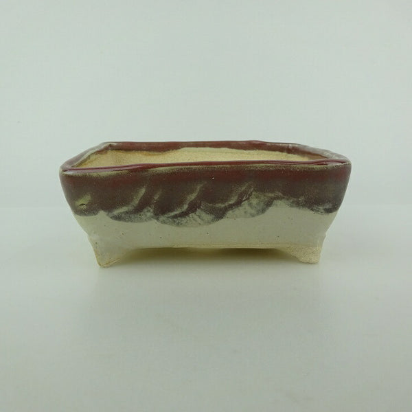 Potted plant bowl, Yoshiki Shoishi, small, long bowl, about 12cm, rectangular bowl, glazed bowl, for viewing, new product n1166162936