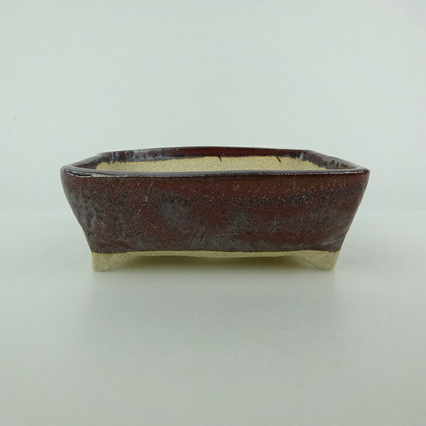 Potted plant bowl, Yoshiki Shoishi, small, long bowl, about 11.5cm, rectangular bowl, glazed bowl, for viewing, new product x1166163049