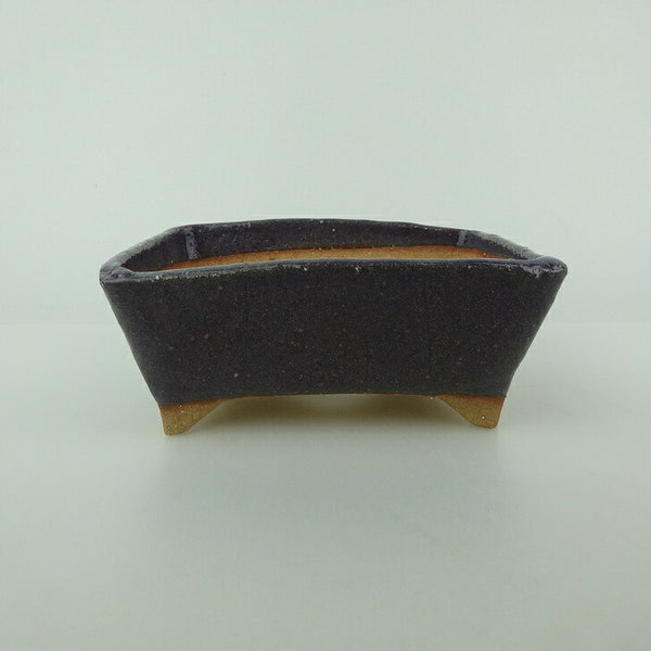 Potted plant bowl, Yoshiki Shoishi, small, long bowl, about 11.8cm, rectangular bowl, glazed bowl, for viewing, new product d1166177510