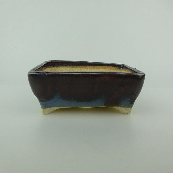 Potted plant bowl Yuki Shoishi small long bowl about 11.5cm rectangular bowl glazed pot for viewing new product 1166157641